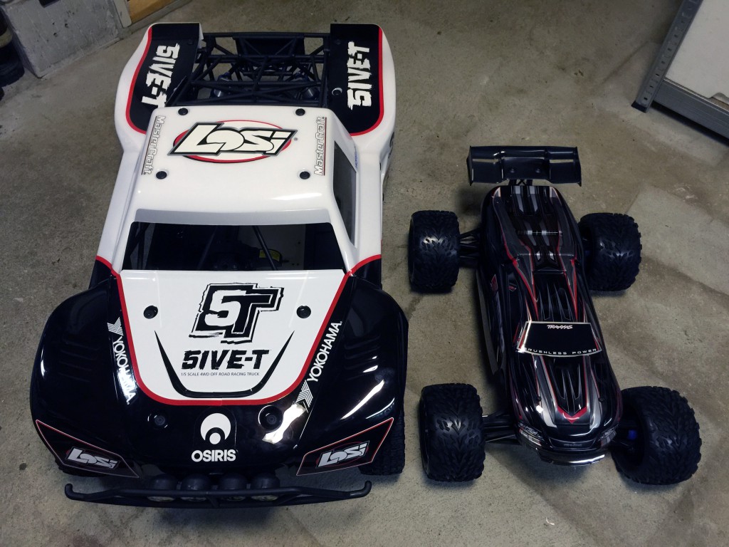 The Traxxas E-Revo and Losi 5ive-T compared